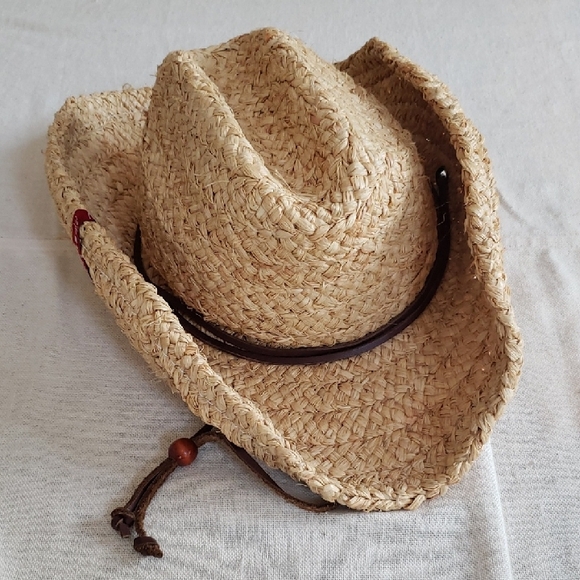 Peter Grimm X Ripcurl Natural Fiber Straw Cowboy Hat Bendable - Picture 1 of 7